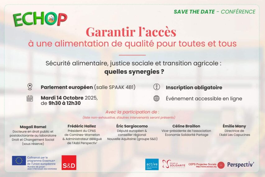 Save the date : Garantir l’accès à une alimentation de qualité pour toutes et tous Save the date : Garantir l’accès à une alimentation de qualité pour toutes et tous