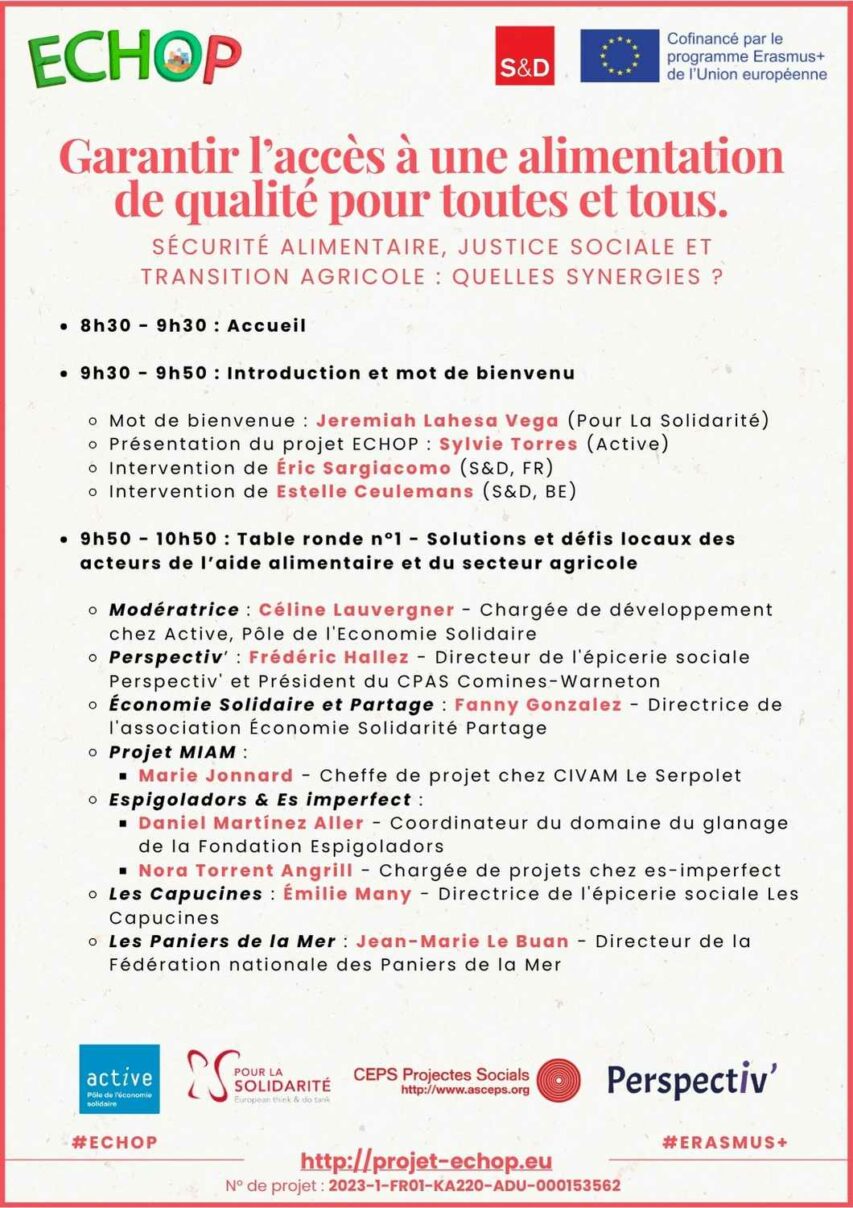 Garantir l’accès à une alimentation  de qualité pour toutes et tous : programme en 3 langues